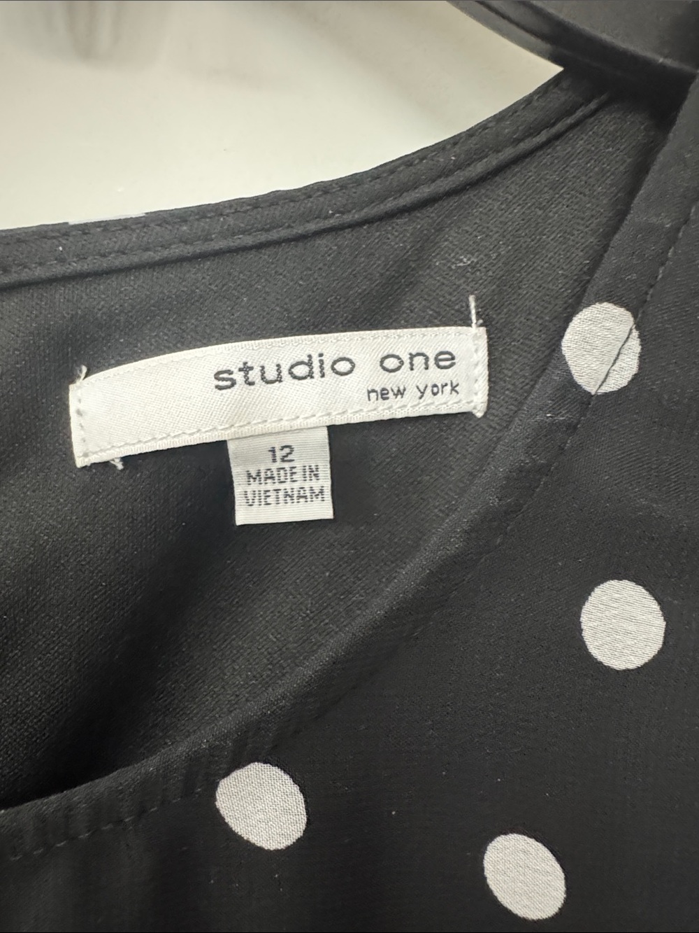 Studio One Black Mini Dress with White and Light Blue Dot Gradient - Picture 2 of 4